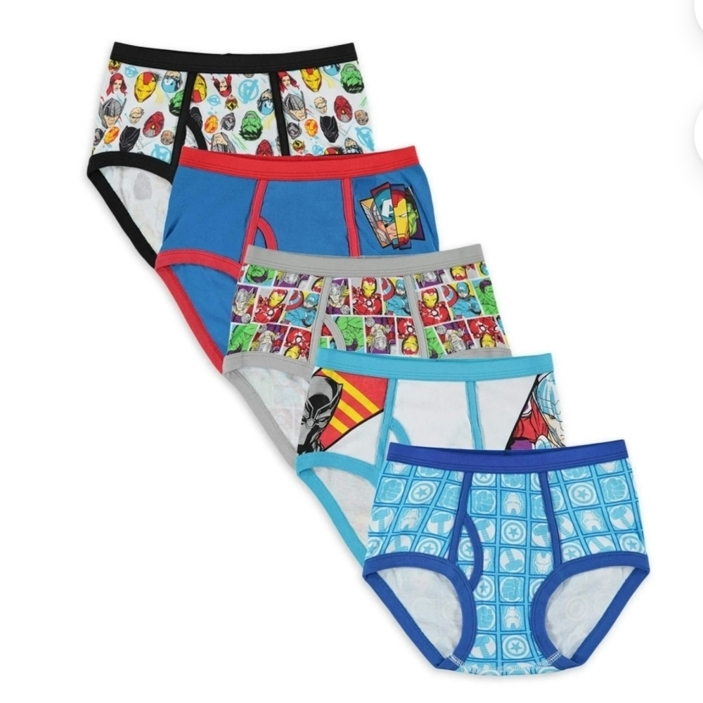 Marvel Avengers Boys Briefs Underwear 5 Pack NWT Cotton